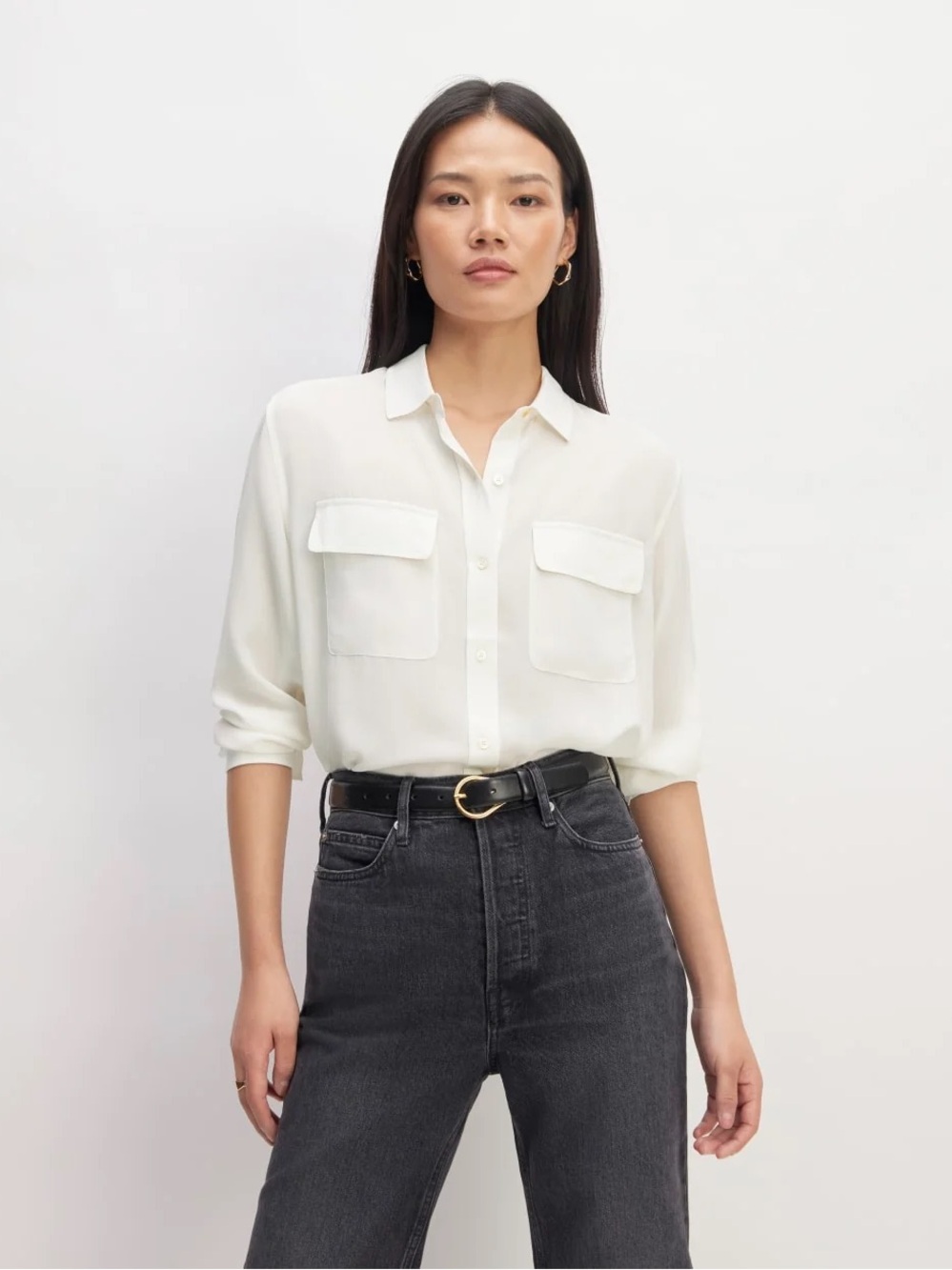Everlane Utility Shirt in Washable Silk - NWT